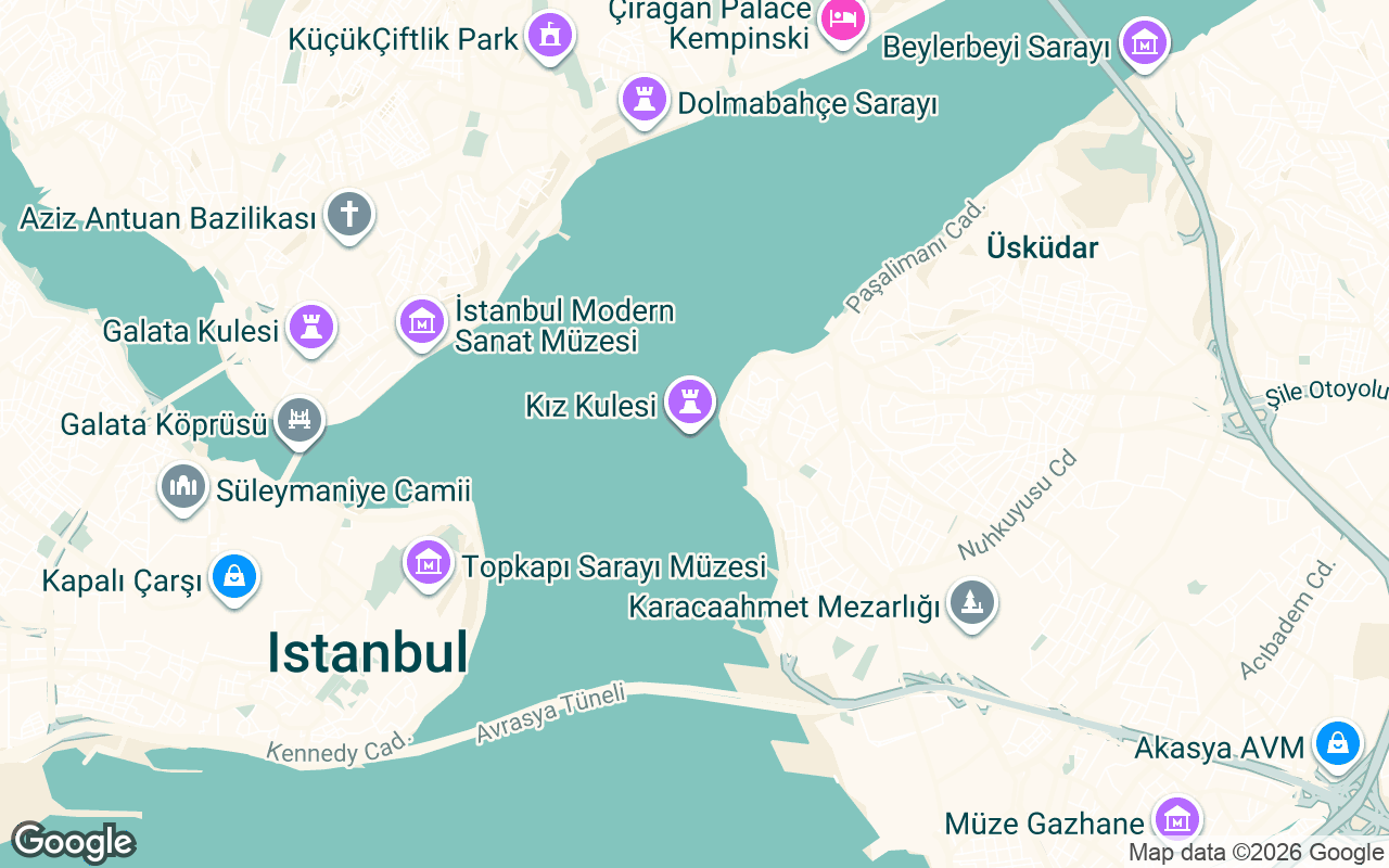 Boğaz kıyısındaki Rovero keşif haritası